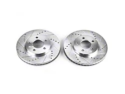 PowerStop Evolution Cross-Drilled and Slotted Rotors; Front Pair (05-10 Mustang V6)