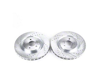 PowerStop Evolution Cross-Drilled and Slotted Rotors; Front Pair (11-14 Mustang GT w/ Performance Pack; 12-13 Mustang BOSS 302; 07-12 Mustang GT500)