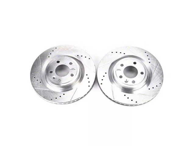PowerStop Evolution Cross-Drilled and Slotted Rotors; Front Pair (11-14 Mustang GT w/o Performance Pack)
