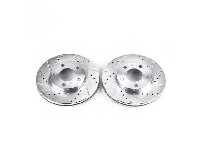 PowerStop Evolution Cross-Drilled and Slotted Rotors; Front Pair (94-04 Mustang GT, V6)