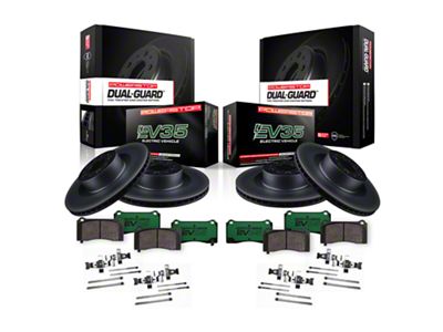 PowerStop EV35 Electric Vehicle Brake Rotor and Pad Kit; Front and Rear (21-24 Mustang Mach-E, Excluding GT)