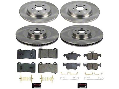 PowerStop OE Replacement Brake Rotor and Pad Kit; Front and Rear (21-25 Mustang Mach-E, Excluding GT w/ Performance Pack)