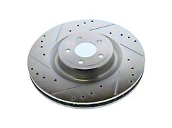 PowerStop Evolution Cross-Drilled and Slotted Rotor; Front Driver Side (15-23 Mustang GT w/ Performance Pack)