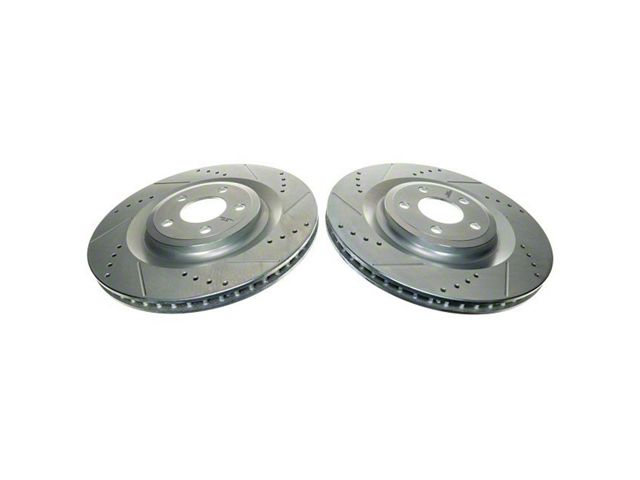 Studless Rotor PowerStop Mustang Evolution Cross-Drilled and Slotted Rotors; Rear Pair ...