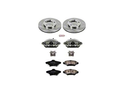 PowerStop OE Replacement Brake Rotor, Pad and Caliper Kit; Front (94-98 Mustang GT, V6)