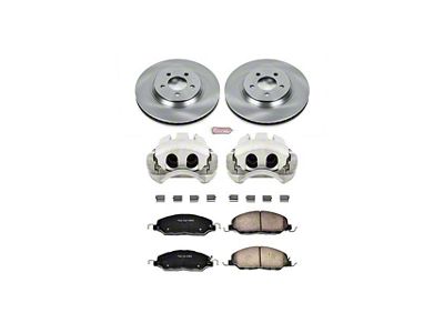 PowerStop OE Replacement Brake Rotor, Pad and Caliper Kit; Front (11-14 Mustang V6)
