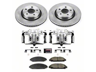 PowerStop OE Replacement Brake Rotor, Pad and Caliper Kit; Front (15-23 Mustang EcoBoost w/o Performance Pack, V6)