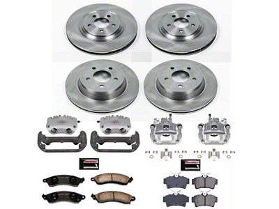 PowerStop OE Replacement Brake Rotor, Pad and Caliper Kit; Front and Rear (99-04 Mustang Cobra, Bullitt, Mach1)