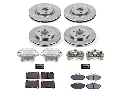 PowerStop OE Replacement Brake Rotor, Pad and Caliper Kit; Front and Rear (07-11 Mustang GT500)