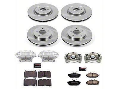 PowerStop OE Replacement Brake Rotor, Pad and Caliper Kit; Front and Rear (11-14 Mustang GT w/ Performance Pack; 12-13 Mustang BOSS 302)
