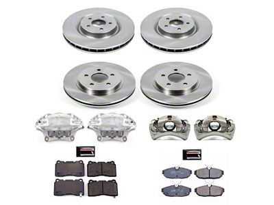PowerStop OE Replacement Brake Rotor, Pad and Caliper Kit; Front and Rear (2012 Mustang GT500)