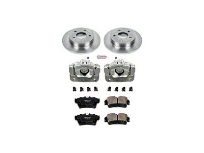 PowerStop OE Replacement Brake Rotor, Pad and Caliper Kit; Rear (94-04 Mustang GT, V6)