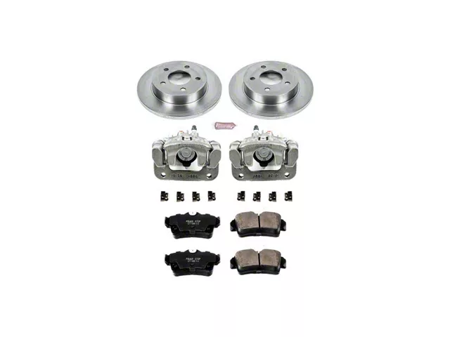 PowerStop OE Replacement Brake Rotor, Pad and Caliper Kit; Rear (94-04 Mustang GT, V6)