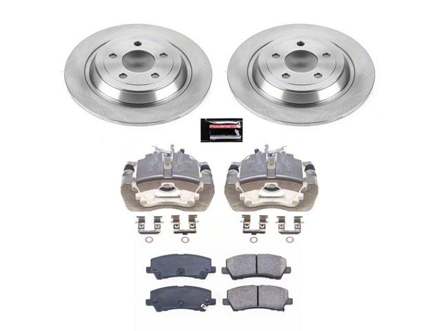 PowerStop OE Replacement Brake Rotor, Pad and Caliper Kit; Rear (15-23 Mustang EcoBoost w/o Performance Pack, V6)
