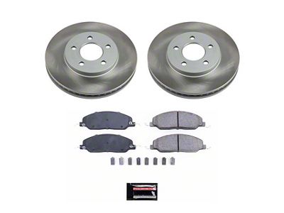 PowerStop Semi-Coated Brake Rotor and Pad Kit; Front (05-10 Mustang V6)