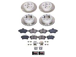 PowerStop Semi-Coated Brake Rotor and Pad Kit; Front and Rear (94-98 Mustang GT)