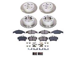PowerStop Semi-Coated Brake Rotor and Pad Kit; Front and Rear (99-04 Mustang GT, V6)