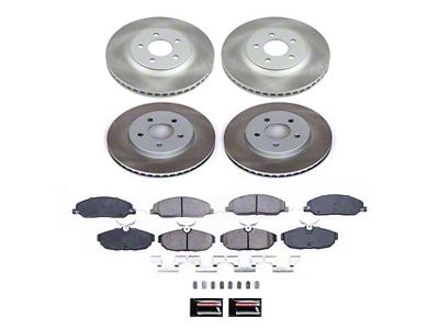 PowerStop Semi-Coated Brake Rotor and Pad Kit; Front and Rear (05-10 Mustang GT)