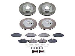 PowerStop Semi-Coated Brake Rotor and Pad Kit; Front and Rear (05-10 Mustang V6)