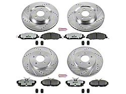 PowerStop Z26 Street Warrior Brake Rotor and Pad Kit; Front and Rear (11-14 Mustang GT w/o Performance Pack)