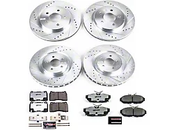 PowerStop Z26 Street Warrior Brake Rotor and Pad Kit; Front and Rear (11-14 Mustang GT Brembo)