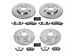 PowerStop Z26 Street Warrior Brake Rotor and Pad Kit; Front and Rear (94-04 Mustang Cobra, Bullitt, Mach 1)