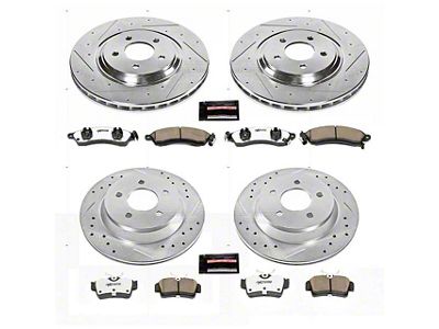 PowerStop Z26 Street Warrior Brake Rotor and Pad Kit; Front and Rear (94-04 Mustang Cobra, Bullitt, Mach 1)