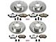 PowerStop Z26 Street Warrior Brake Rotor and Pad Kit; Front and Rear (94-98 Mustang GT, V6)