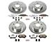 PowerStop Z26 Street Warrior Brake Rotor and Pad Kit; Front and Rear (99-04 Mustang GT, V6)