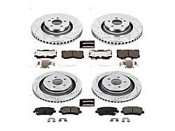 PowerStop Z23 Evolution Sport Brake Rotor and Pad Kit; Front and Rear (15-23 Mustang GT w/o Performance Pack, EcoBoost w/ Performance Pack)
