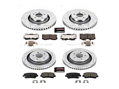 PowerStop Z23 Evolution Sport Brake Rotor and Pad Kit; Front and Rear (15-20 Mustang GT w/o Performance Pack, EcoBoost w/ Performance Pack)
