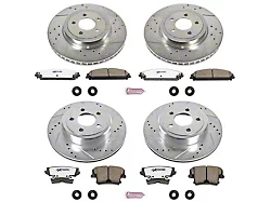 PowerStop Z26 Street Warrior Brake Rotor and Pad Kit; Front and Rear (09-23 Challenger GT, R/T, Rallye Redline, SXT & T/A w/ Dual Piston Front Calipers; 2011 Challenger SE w/ Dual Piston Front Calipers)