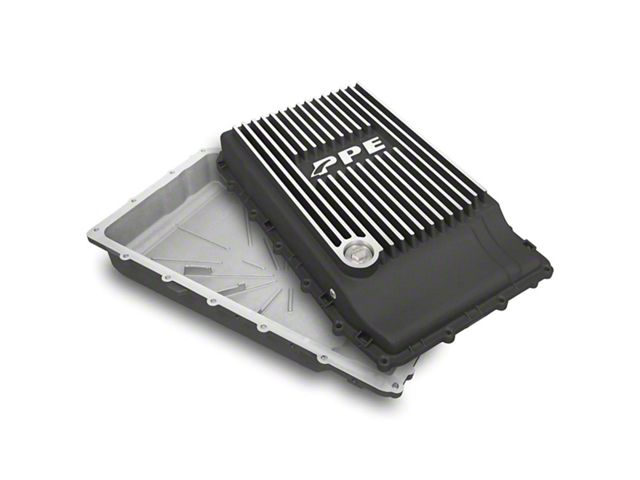 PPE Heavy-Duty Cast Aluminum Transmission Pan; Brushed (18-24 Mustang w/ 10R80 Transmission)