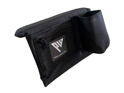 Primo Workz Armrest with Cupholder; Black Canvas; Driver Side (Universal; Some Adaptation May Be Required)