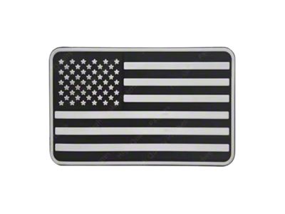 Primo Workz Velcro PVC American Flag Patch; Black and Silver