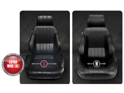 Procar Rally XL Reclining Seat; Black Vinyl; Passenger Side (Universal; Some Adaptation May Be Required)