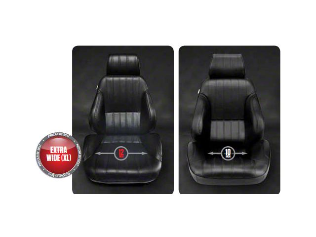 Procar Rally XL Reclining Seat; Black Vinyl; Passenger Side (Universal; Some Adaptation May Be Required)