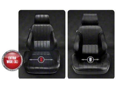 Procar Rally XL Reclining Seat; Black Vinyl; Passenger Side (Universal; Some Adaptation May Be Required)
