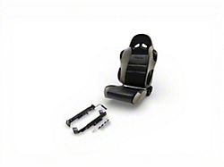 Procar by SCAT Sportmans Series Reclining Seat; Black Vinyl/Grey Velour; Driver Side (Universal; Some Adaptation May Be Required)