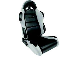 Procar by SCAT Sportmans Series Reclining Seat; Black Vinyl/Grey Velour; Passenger Side (Universal; Some Adaptation May Be Required)