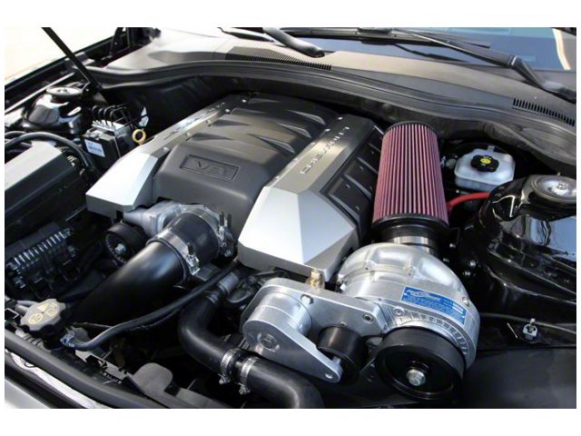 Procharger High Output Intercooled Supercharger Complete Kit with Supplied Airbox and P-1SC; Satin Finish (10-15 Camaro SS)