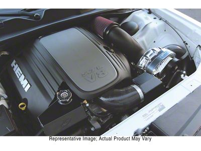 Procharger High Output Intercooled Supercharger Complete Kit with P-1SC-1; Black Finish (15-23 5.7L HEMI Charger)