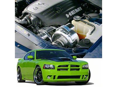 Procharger Stage II Intercooled Supercharger Complete Kit with P-1SC-1; Satin Finish (06-08 5.7L HEMI Charger)