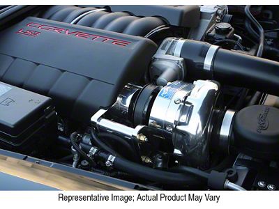 Procharger High Output Intercooled Supercharger Complete Kit with P-1SC-1; Black Finish (08-13 Corvette C6, Excluding Z06 & ZR1)