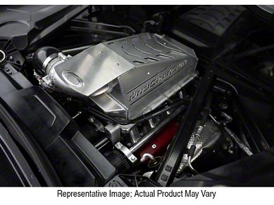 Procharger High Output Intercooled Supercharger Complete Kit with P-1SC-1; Black Finish (20-24 Corvette C8 Coupe, Excluding Z06)