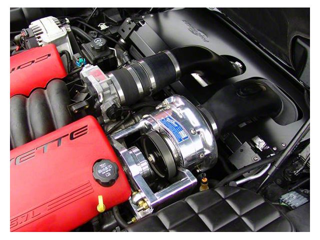 Procharger High Output Intercooled Supercharger Complete Kit with P-1SC-1; Satin Finish (01-04 Corvette C5 Z06)