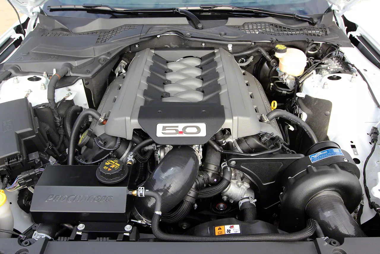 Procharger High Output Intercooled Supercharger Complete Kit with P-1SC-1; Satin Finish (15-17 Mustang GT)