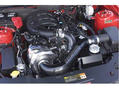 Procharger High Output Intercooled Supercharger Complete Kit with P-1SC-1; Satin Finish (11-14 Mustang V6)