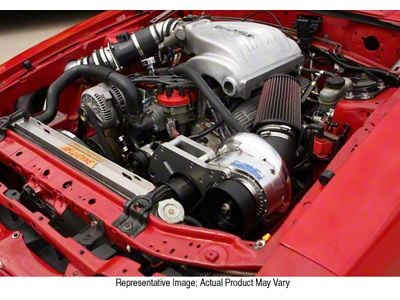 Procharger High Output Intercooled Supercharger Complete Kit with P-1SC; 8 Rib; 11 PSI; Satin Finish (86-93 5.0L Mustang)
