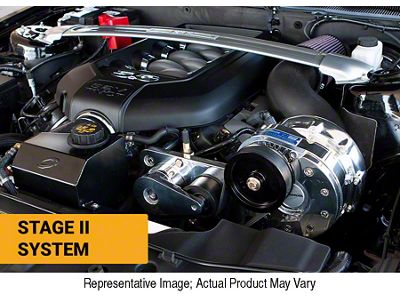 Procharger Stage II Intercooled Supercharger Complete Kit with i-1; Polished Finish (11-14 Mustang GT)